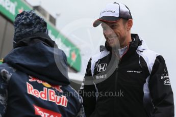 World © Octane Photographic Ltd. McLaren Honda – Jenson Button. Sunday 12th June 2016, F1 Canadian GP Drivers’ parade, Circuit Gilles Villeneuve, Montreal, Canada. Digital Ref :1591LB1D2986