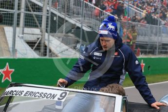 World © Octane Photographic Ltd. Sauber F1 Team – Marcus Ericsson. Sunday 12th June 2016, F1 Canadian GP Drivers’ parade, Circuit Gilles Villeneuve, Montreal, Canada. Digital Ref :1591LB1D3043