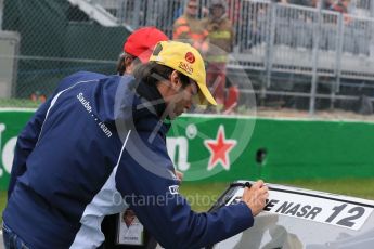 World © Octane Photographic Ltd. Sauber F1 Team – Felipe Nasr. Sunday 12th June 2016, F1 Canadian GP Drivers’ parade, Circuit Gilles Villeneuve, Montreal, Canada. Digital Ref :1591LB1D3054