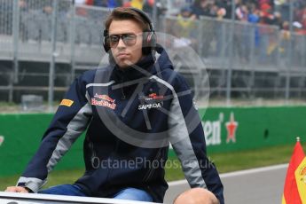 World © Octane Photographic Ltd. Scuderia Toro Rosso – Daniil Kvyat. Sunday 12th June 2016, F1 Canadian GP Drivers’ parade, Circuit Gilles Villeneuve, Montreal, Canada. Digital Ref :1591LB1D3077