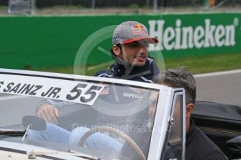 World © Octane Photographic Ltd. Scuderia Toro Rosso – Carlos Sainz. Sunday 12th June 2016, F1 Canadian GP Drivers’ parade, Circuit Gilles Villeneuve, Montreal, Canada. Digital Ref :1591LB1D3085