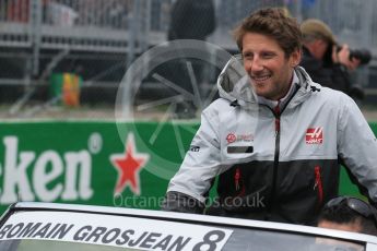 World © Octane Photographic Ltd. Haas F1 Team – Romain Grosjean. Sunday 12th June 2016, F1 Canadian GP Drivers’ parade, Circuit Gilles Villeneuve, Montreal, Canada. Digital Ref :1591LB1D3094