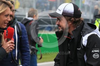 World © Octane Photographic Ltd. McLaren Honda – Fernando Alonso. Sunday 12th June 2016, F1 Canadian GP Drivers’ parade, Circuit Gilles Villeneuve, Montreal, Canada. Digital Ref :1591LB1D3135