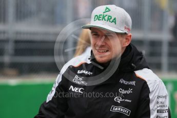 World © Octane Photographic Ltd. Sahara Force India VJM09 - Nico Hulkenberg. Sunday 12th June 2016, F1 Canadian GP Drivers’ parade, Circuit Gilles Villeneuve, Montreal, Canada. Digital Ref :1591LB1D3138