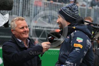 World © Octane Photographic Ltd. Johnny Herbert and Red Bull Racing – Daniel Ricciardo. Sunday 12th June 2016, F1 Canadian GP Drivers’ parade, Circuit Gilles Villeneuve, Montreal, Canada. Digital Ref :1591LB1D3167