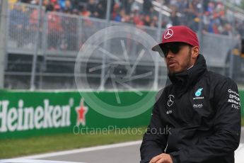 World © Octane Photographic Ltd. Mercedes AMG Petronas – Lewis Hamilton. Sunday 12th June 2016, F1 Canadian GP Drivers’ parade, Circuit Gilles Villeneuve, Montreal, Canada. Digital Ref :1591LB1D3185