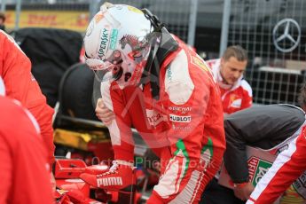 World © Octane Photographic Ltd. Scuderia Ferrari SF16-H – Sebastian Vettel. Sunday 12th June 2016, F1 Canadian GP Parc Ferme, Circuit Gilles Villeneuve, Montreal, Canada. Digital Ref :1591LB1D3312