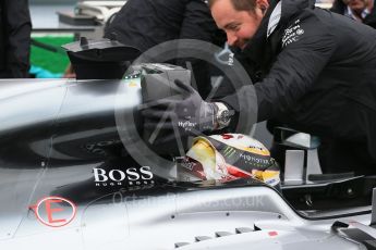 World © Octane Photographic Ltd. Mercedes AMG Petronas W07 Hybrid – Lewis Hamilton. Sunday 12th June 2016, F1 Canadian GP Grid, Circuit Gilles Villeneuve, Montreal, Canada. Digital Ref :1591LB1D3314