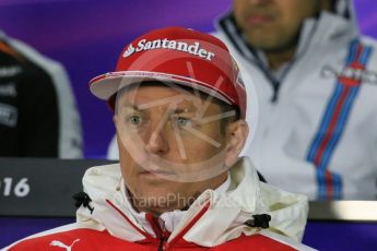 World © Octane Photographic Ltd. F1 Canadian GP FIA Drivers’ Press Conference, Circuit Gilles Villeneuve, Montreal, Canada. Thursday 9th June 2016. Scuderia Ferrari – Kimi Raikkonen. Digital Ref :1582LB1D8673