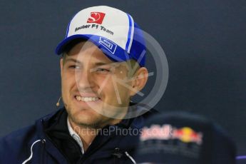 World © Octane Photographic Ltd. F1 Canadian GP FIA Drivers’ Press Conference, Circuit Gilles Villeneuve, Montreal, Canada. Thursday 9th June 2016. Sauber F1 Team – Marcus Ericsson. Digital Ref :1582LB1D8718