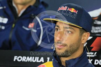 World © Octane Photographic Ltd. F1 Canadian GP FIA Drivers’ Press Conference, Circuit Gilles Villeneuve, Montreal, Canada. Thursday 9th June 2016. Red Bull Racing – Daniel Ricciardo. Digital Ref :1582LB1D8852