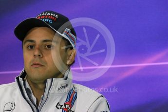 World © Octane Photographic Ltd. F1 Canadian GP FIA Drivers’ Press Conference, Circuit Gilles Villeneuve, Montreal, Canada. Thursday 9th June 2016. Williams Martini Racing – Felipe Massa. Digital Ref :1582LB1D8903