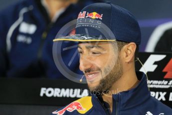 World © Octane Photographic Ltd. F1 Canadian GP FIA Drivers’ Press Conference, Circuit Gilles Villeneuve, Montreal, Canada. Thursday 9th June 2016. Red Bull Racing – Daniel Ricciardo. Digital Ref :1582LB1D8923