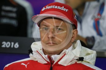 World © Octane Photographic Ltd. F1 Canadian GP FIA Drivers’ Press Conference, Circuit Gilles Villeneuve, Montreal, Canada. Thursday 9th June 2016. Scuderia Ferrari – Kimi Raikkonen. Digital Ref :1582LB1D8949