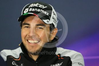 World © Octane Photographic Ltd. F1 Canadian GP FIA Drivers’ Press Conference, Circuit Gilles Villeneuve, Montreal, Canada. Thursday 9th June 2016. Sahara Force India - Sergio Perez. Digital Ref :1582LB1D8963