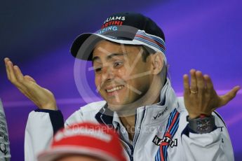 World © Octane Photographic Ltd. F1 Canadian GP FIA Drivers’ Press Conference, Circuit Gilles Villeneuve, Montreal, Canada. Thursday 9th June 2016. Williams Martini Racing – Felipe Massa. Digital Ref :1582LB1D8969