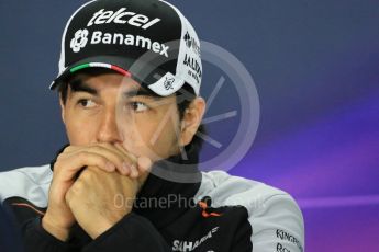 World © Octane Photographic Ltd. F1 Canadian GP FIA Drivers’ Press Conference, Circuit Gilles Villeneuve, Montreal, Canada. Thursday 9th June 2016. Sahara Force India - Sergio Perez. Digital Ref :1582LB1D8994