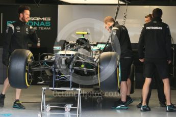 World © Octane Photographic Ltd. Mercedes AMG Petronas W07 Hybrid – Nico Rosberg. Thursday 9th June 2016, F1 Canadian GP Pitlane, Circuit Gilles Villeneuve, Montreal, Canada. Digital Ref :1581LB1D9008