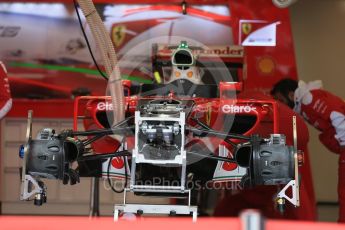 World © Octane Photographic Ltd. Scuderia Ferrari SF16-H front suspension and front brakes. Thursday 9th June 2016, F1 Canadian GP Pitlane, Circuit Gilles Villeneuve, Montreal, Canada. Digital Ref :1581LB1D9052