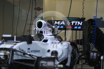 World © Octane Photographic Ltd. Williams Martini Racing, Williams Mercedes FW38 – Valtteri Bottas. Thursday 9th June 2016, F1 Canadian GP Pitlane, Circuit Gilles Villeneuve, Montreal, Canada. Digital Ref :1581LB1D9074