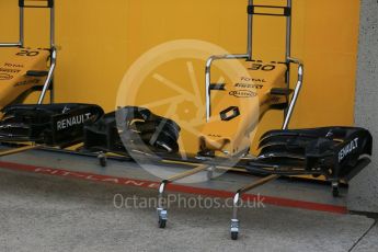 World © Octane Photographic Ltd. Renault Sport F1 Team RS16 nose and front wing. Thursday 9th June 2016, F1 Canadian GP Pitlane, Circuit Gilles Villeneuve, Montreal, Canada. Digital Ref :1581LB1D9153
