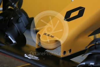 World © Octane Photographic Ltd. Renault Sport F1 Team RS16 nose. Thursday 9th June 2016, F1 Canadian GP Pitlane, Circuit Gilles Villeneuve, Montreal, Canada. Digital Ref :1581LB1D9156