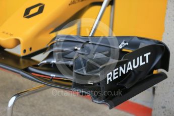 World © Octane Photographic Ltd. Renault Sport F1 Team RS16 front wing. Thursday 9th June 2016, F1 Canadian GP Pitlane, Circuit Gilles Villeneuve, Montreal, Canada. Digital Ref :1581LB1D9159