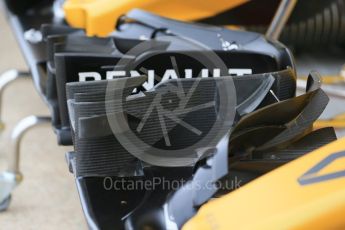 World © Octane Photographic Ltd. Renault Sport F1 Team RS16 front wing. Thursday 9th June 2016, F1 Canadian GP Pitlane, Circuit Gilles Villeneuve, Montreal, Canada. Digital Ref :1581LB1D9161
