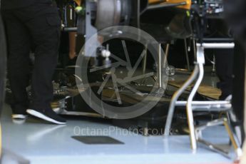 World © Octane Photographic Ltd. Renault Sport F1 Team RS16 floor. Thursday 9th June 2016, F1 Canadian GP Pitlane, Circuit Gilles Villeneuve, Montreal, Canada. Digital Ref :1581LB1D9173