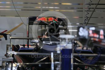 World © Octane Photographic Ltd. Scuderia Toro Rosso STR11 rear wing. Thursday 9th June 2016, F1 Canadian GP Pitlane, Circuit Gilles Villeneuve, Montreal, Canada. Digital Ref :1581LB1D9184