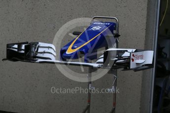 World © Octane Photographic Ltd. Sauber F1 Team C35 nose and front wing. Thursday 9th June 2016, F1 Canadian GP Pitlane, Circuit Gilles Villeneuve, Montreal, Canada. Digital Ref :1581LB1D9249