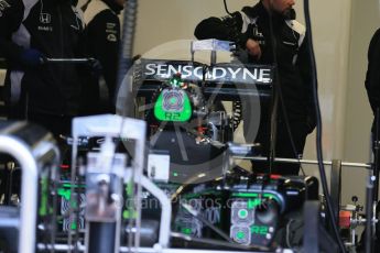 World © Octane Photographic Ltd. McLaren Honda MP4-31 being assembled and set up. Thursday 9th June 2016, F1 Canadian GP Pitlane, Circuit Gilles Villeneuve, Montreal, Canada. Digital Ref :1581LB1D9265