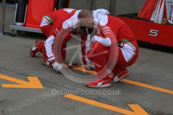 World © Octane Photographic Ltd. Scuderia Ferrari set up. Thursday 9th June 2016, F1 Canadian GP Pitlane, Circuit Gilles Villeneuve, Montreal, Canada. Digital Ref :1581LB1D9319