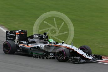 World © Octane Photographic Ltd. Sahara Force India VJM09 - Sergio Perez. Sunday 12th June 2016, F1 Canadian GP Race, Circuit Gilles Villeneuve, Montreal, Canada. Digital Ref :1592LB1D3772
