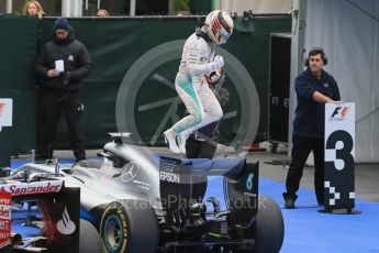 World © Octane Photographic Ltd. Mercedes AMG Petronas – Lewis Hamilton (1st). Sunday 12th June 2016, F1 Canadian GP Parc Ferme, Circuit Gilles Villeneuve, Montreal, Canada. Digital Ref :1593LB1D4135