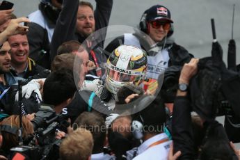 World © Octane Photographic Ltd. Mercedes AMG Petronas – Lewis Hamilton (1st). Sunday 12th June 2016, F1 Canadian GP Parc Ferme, Circuit Gilles Villeneuve, Montreal, Canada. Digital Ref :1593LB1D4188