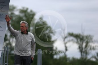 World © Octane Photographic Ltd. Michael Douglas. Sunday 12th June 2016, F1 Canadian GP Podium, Circuit Gilles Villeneuve, Montreal, Canada. Digital Ref :1593LB1D4850