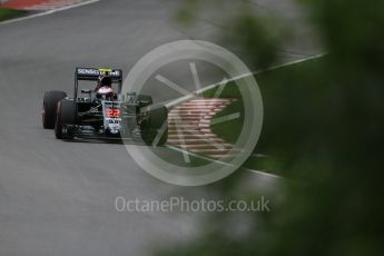 World © Octane Photographic Ltd. McLaren Honda MP4-31 – Jenson Button. Friday 10th June 2016, F1 Canadian GP Practice 1, Circuit Gilles Villeneuve, Montreal, Canada. Digital Ref : 1586LB1D9842