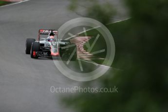 World © Octane Photographic Ltd. Haas F1 Team VF-16 – Romain Grosjean. Friday 10th June 2016, F1 Canadian GP Practice 1, Circuit Gilles Villeneuve, Montreal, Canada. Digital Ref : 1586LB1D9876