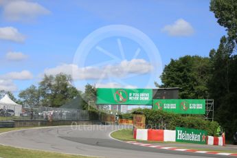 World © Octane Photographic Ltd. Heineken trackside boards. Friday 10th June 2016, F1 Canadian GP Practice 1, Circuit Gilles Villeneuve, Montreal, Canada. Digital Ref :1586LB5D8973