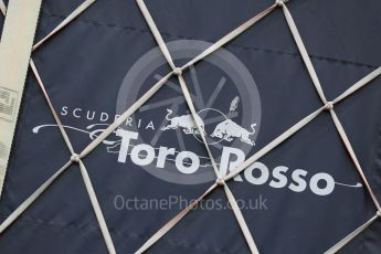 World © Octane Photographic Ltd. Toro Rosso logo. Friday 10th June 2016, F1 Canadian GP Practice 1, Circuit Gilles Villeneuve, Montreal, Canada. Digital Ref :1586LB5D9000