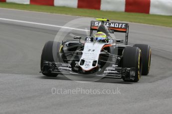 World © Octane Photographic Ltd. Sahara Force India VJM09 - Sergio Perez. Friday 10th June 2016, F1 Canadian GP Practice 1, Circuit Gilles Villeneuve, Montreal, Canada. Digital Ref :1586LB5D9055