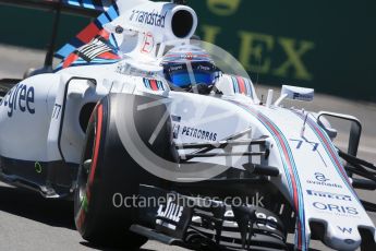 World © Octane Photographic Ltd. Williams Martini Racing, Williams Mercedes FW38 – Valtteri Bottas. Friday 10th June 2016, F1 Canadian GP Practice 2, Circuit Gilles Villeneuve, Montreal, Canada. Digital Ref :1587LB1D0149