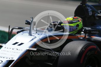 World © Octane Photographic Ltd. Sahara Force India VJM09 - Sergio Perez. Friday 10th June 2016, F1 Canadian GP Practice 2, Circuit Gilles Villeneuve, Montreal, Canada. Digital Ref :1587LB1D0303