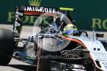 World © Octane Photographic Ltd. Sahara Force India VJM09 - Sergio Perez. Friday 10th June 2016, F1 Canadian GP Practice 2, Circuit Gilles Villeneuve, Montreal, Canada. Digital Ref :1587LB1D0355