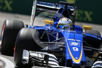 World © Octane Photographic Ltd. Sauber F1 Team C35 – Marcus Ericsson. Friday 10th June 2016, F1 Canadian GP Practice 2, Circuit Gilles Villeneuve, Montreal, Canada. Digital Ref :1587LB1D0514