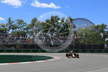 World © Octane Photographic Ltd. Red Bull Racing RB12 – Max Verstappen. Friday 10th June 2016, F1 Canadian GP Practice 2, Circuit Gilles Villeneuve, Montreal, Canada. Digital Ref :1587LB5D9467