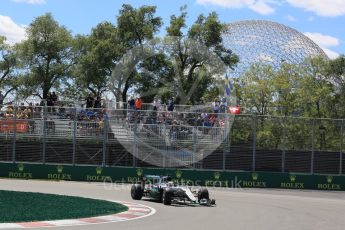 World © Octane Photographic Ltd. Mercedes AMG Petronas W07 Hybrid – Lewis Hamilton. Friday 10th June 2016, F1 Canadian GP Practice 2, Circuit Gilles Villeneuve, Montreal, Canada. Digital Ref :1587LB5D9651