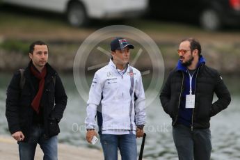 World © Octane Photographic Ltd. Williams Martini Racing – Felipe Massa and manager Nicolas Todt. Saturday 11th June 2016, F1 Canadian GP Paddock, Circuit Gilles Villeneuve, Montreal, Canada. Digital Ref :1584LB1D0886