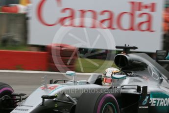 World © Octane Photographic Ltd. Mercedes AMG Petronas W07 Hybrid – Lewis Hamilton. Saturday 11th June 2016, F1 Canadian GP Practice 3, Circuit Gilles Villeneuve, Montreal, Canada. Digital Ref :1588LB1D1187